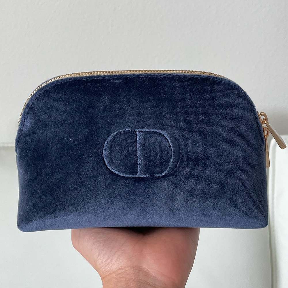 Dior Velvet Blue Make up Bag, Brand new